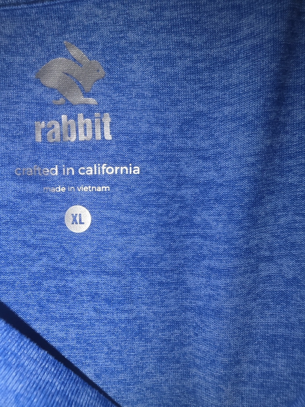 Rabbit Running Tee XL Blue Athletic Shirt Short Sleeve Performance Workout Top - Picture 9 of 9